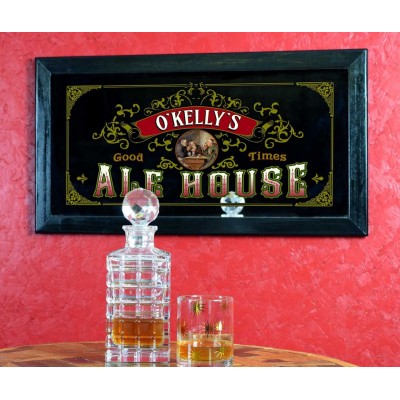 Ale House Personalized Bar Mirror Sign Pub Office Man Cave Gift 13" x 28"   263184523214